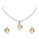 Gold Plated Leaf Single Strand Pearl Necklace