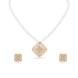 Gold Plated Delicate Single Strand Pearl Necklace Set