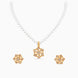 Gold Plated Floral Starburst Single Strand Pearl Necklace Set