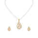 Gold Plated Paisley Single Strand Pearl Necklace Set