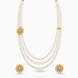 Gold Plated Dramatic Multi Strand Pearl Necklace