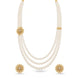 Gold Plated Dramatic Multi Strand Pearl Necklace