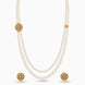 Gold Plated Grand Layered Multi Strand Pearl Necklace