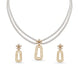 Gold Plated Ash Beads Multi Strand Pearl Necklace