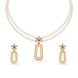 Gold Plated Rose Multi Strand Pearl Necklace
