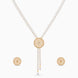 Gold Plated Long Single Strand Pearl Necklace Set