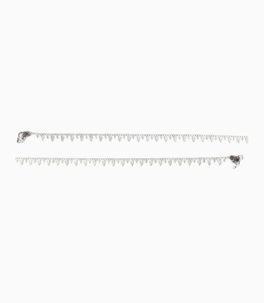 Rhodium Plated Everyday Lightweight Anklet