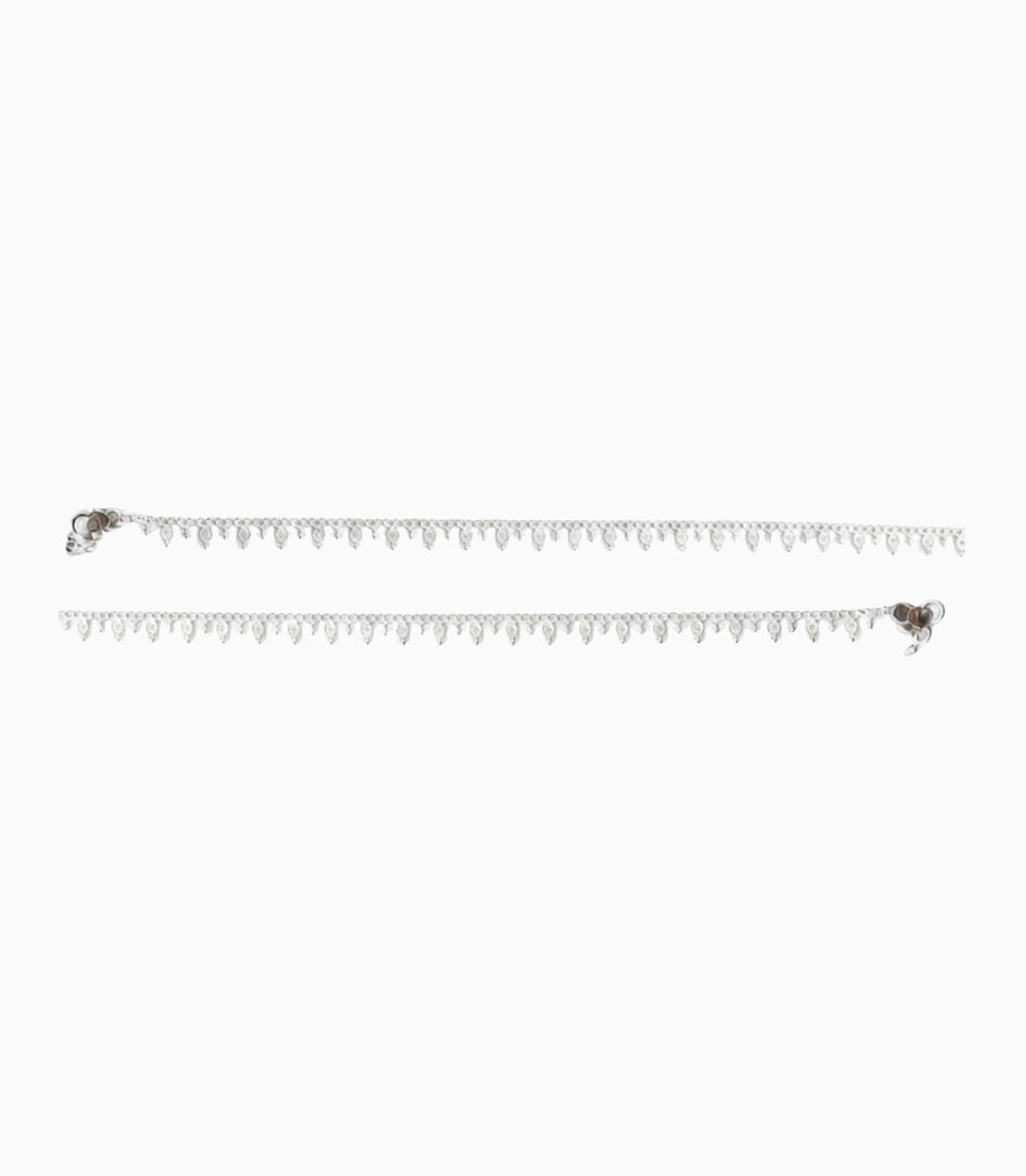 Rhodium Plated Everyday Lightweight Anklet