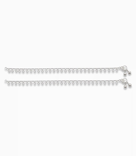 Rhodium Plated Everyday Sleek Anklet