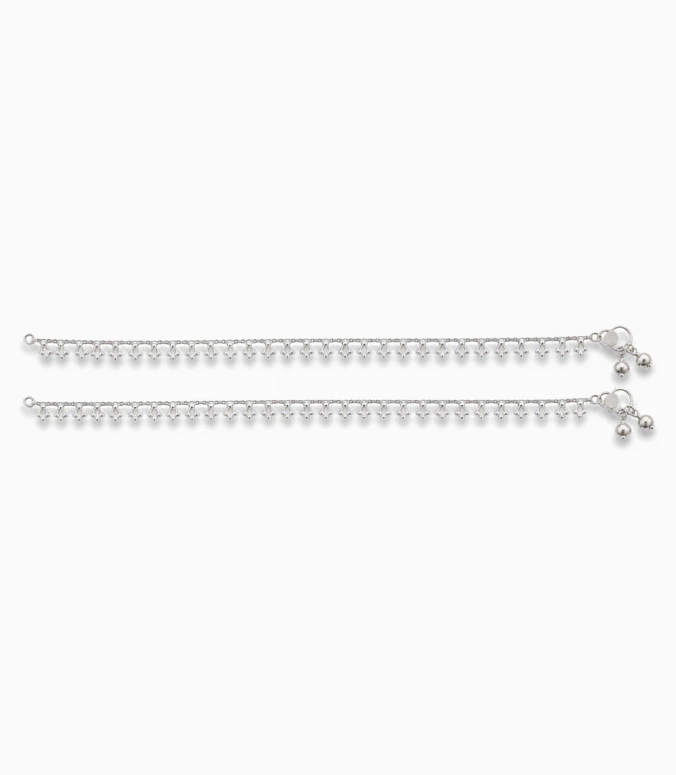 Rhodium Plated Everyday Sleek Anklet