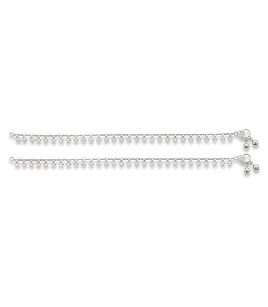 Rhodium Plated Everyday Sleek Anklet