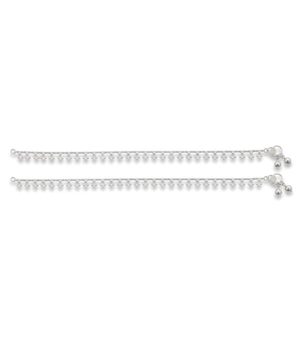 Rhodium Plated Everyday Sleek Anklet