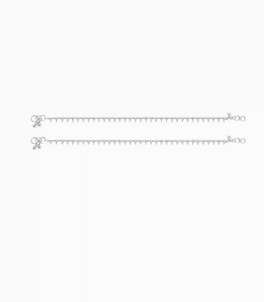 Rhodium Plated Everyday Minimal Anklet