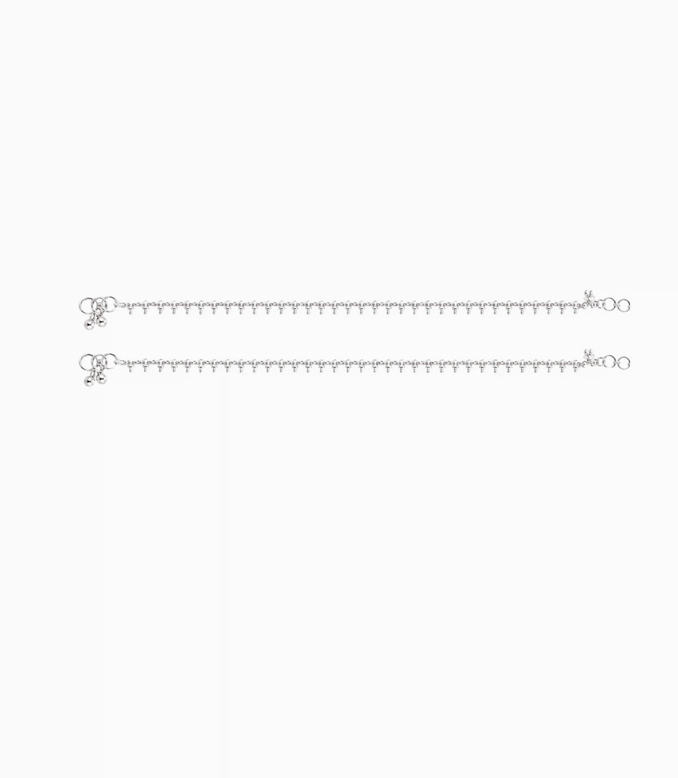 Rhodium Plated Everyday Minimal Anklet
