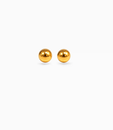 Gold Plated Small Bead Stud Earrings