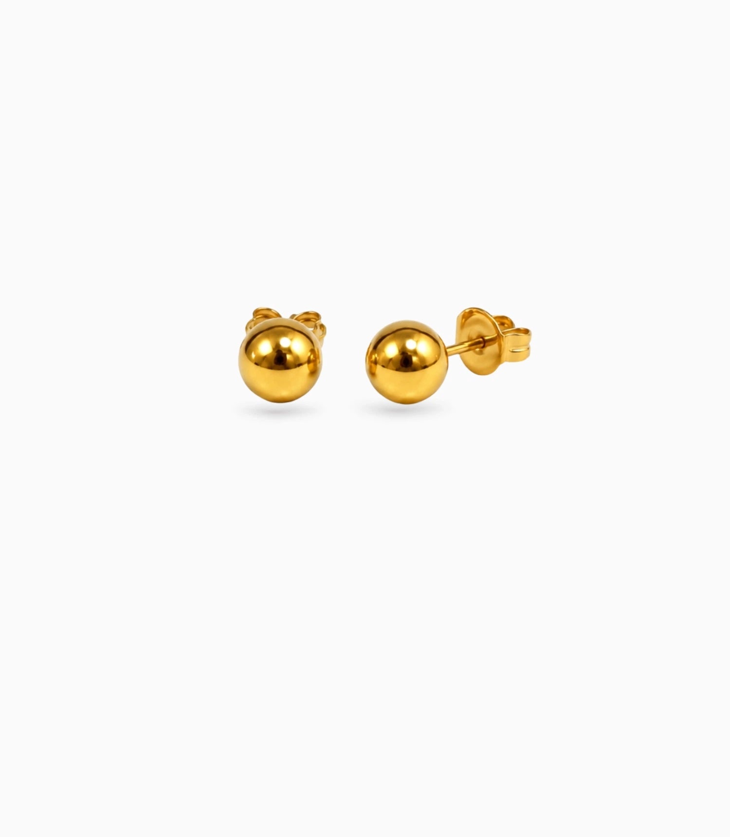 Gold Plated Small Bead Stud Earrings