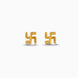 Gold Plated Swastik Stud Earrings