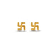 Gold Plated Swastik Stud Earrings