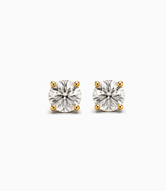 Gold Plated Modern AD Stud Earrings