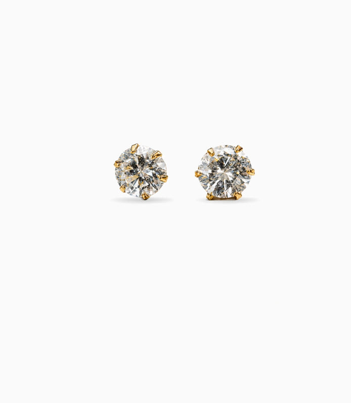 Gold Plated Minimal AD Stud Earrings