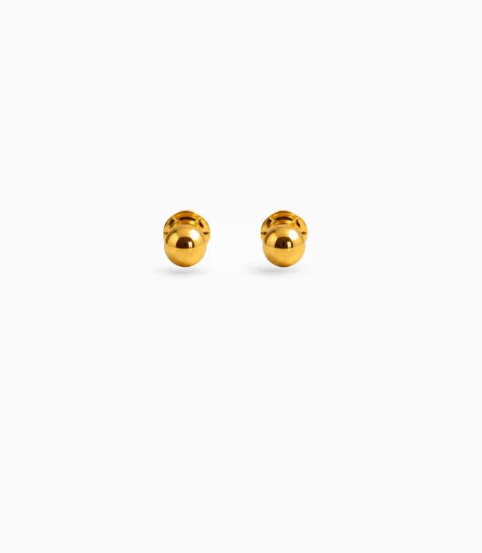 Gold Plated Classic Bead Stud Earrings