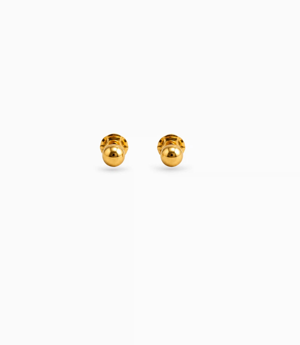 Gold Plated Graceful Bead Stud Earrings