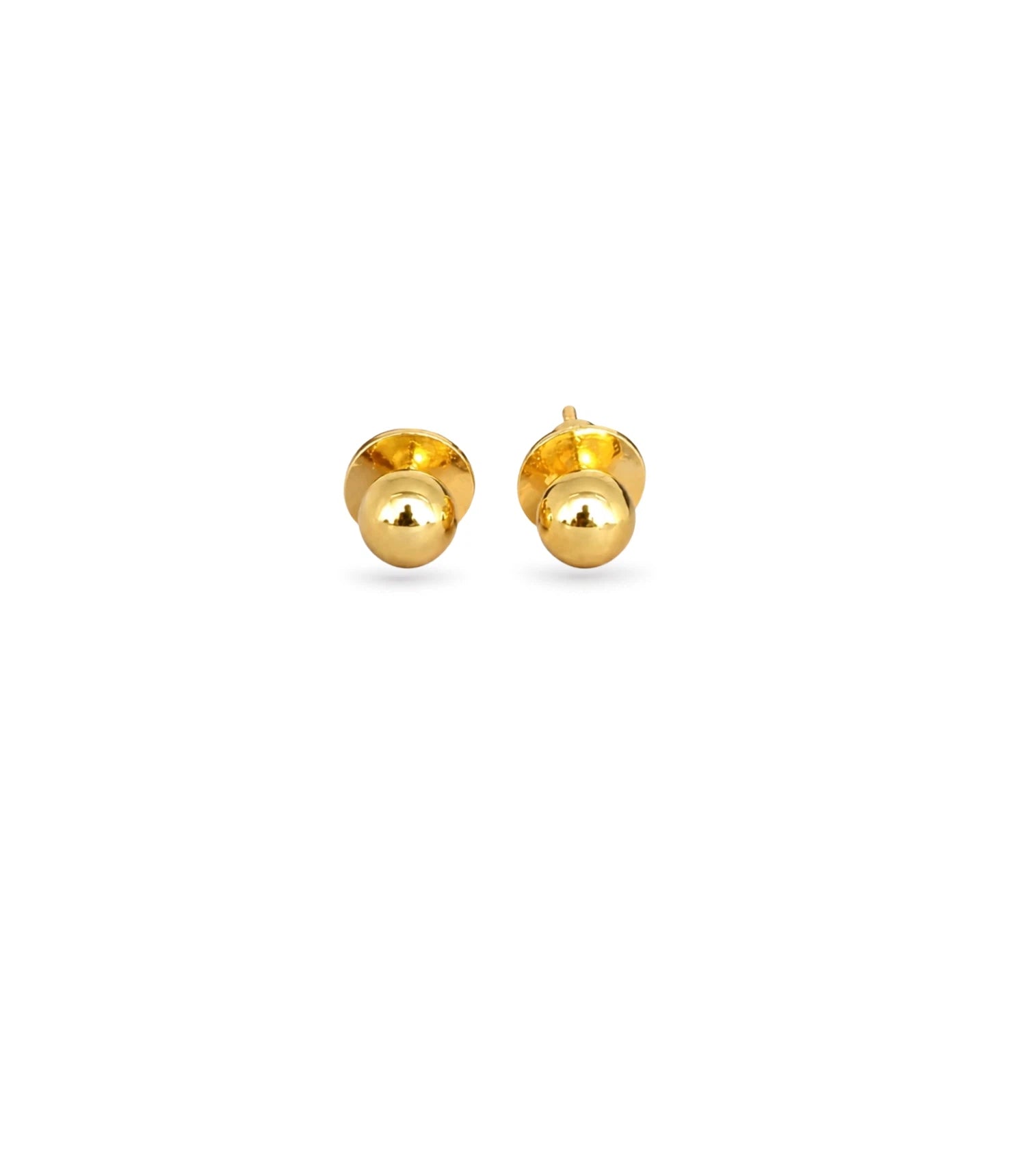 Gold Plated Gold Bead Stud Earrings