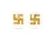 Gold Plated Divine Swastik Stud Earrings