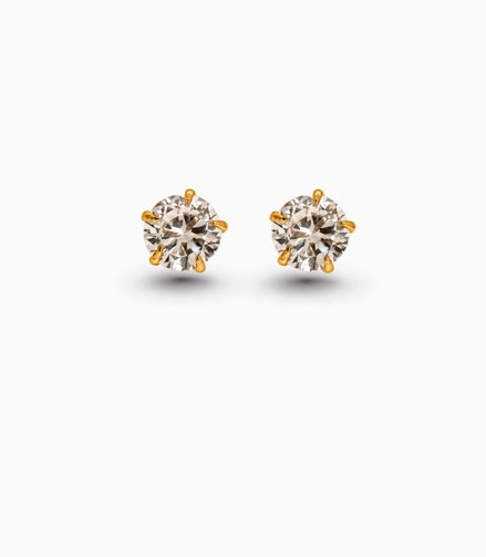Gold Plated Sparkling AD Stud Earrings