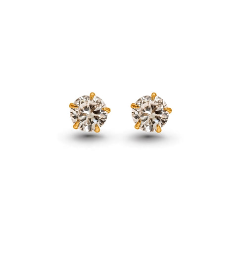 Gold Plated Sparkling AD Stud Earrings