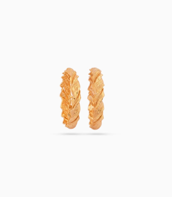 Gold Plated Festive Twisted Bangle Set