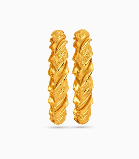 Gold Plated Festive Twisted Bangle Set
