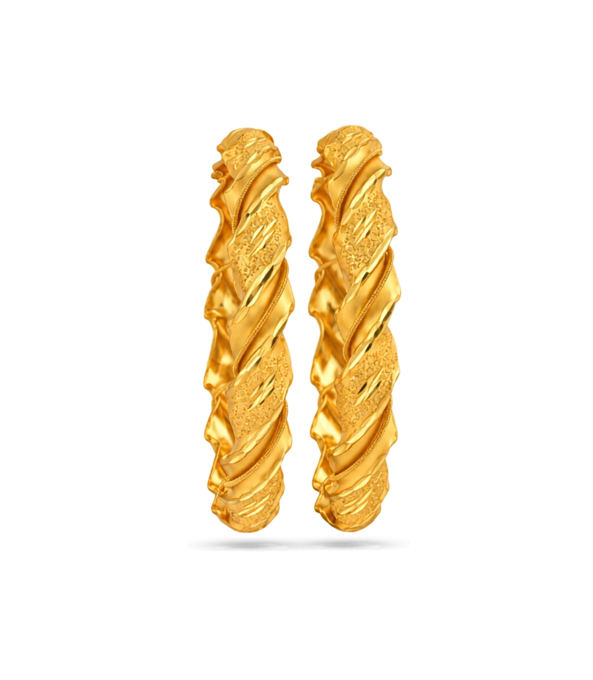 Gold Plated Festive Twisted Bangle Set