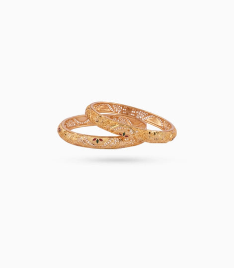 Gold Plated Popular Enamel Bangle Set