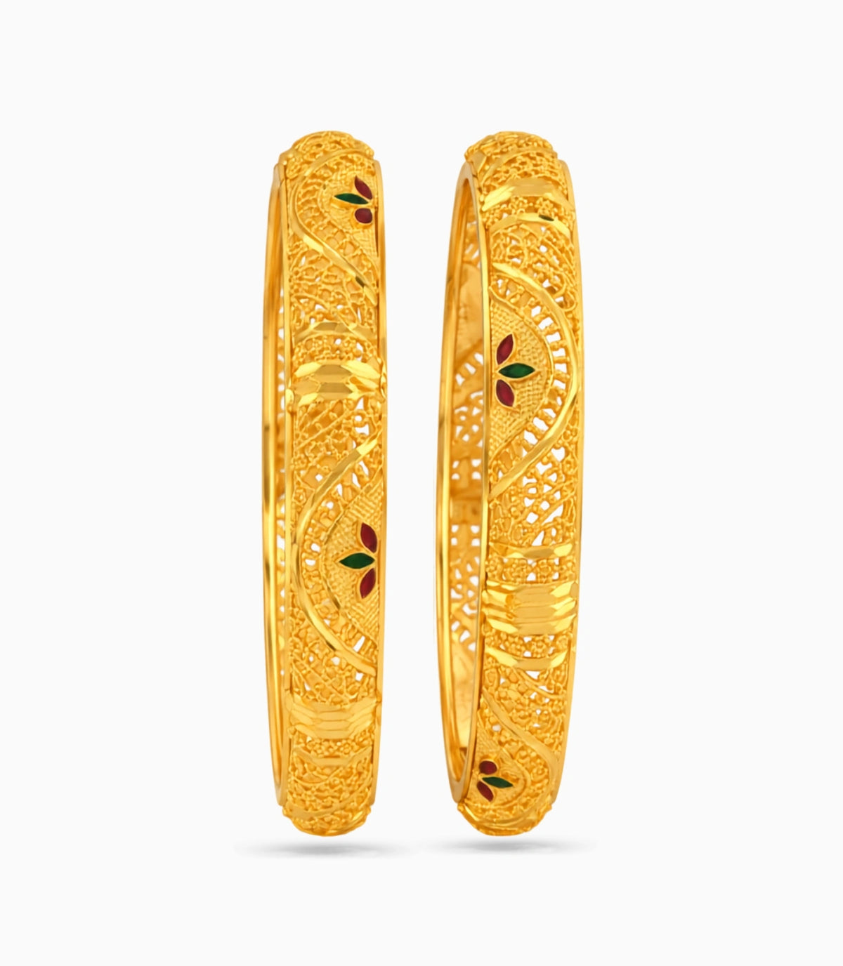 Gold Plated Popular Enamel Bangle Set