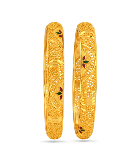 Gold Plated Popular Enamel Bangle Set