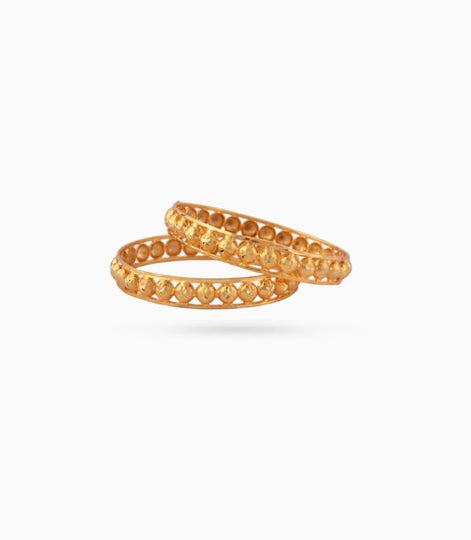 Gold Plated Royal Beaded Bangle Set