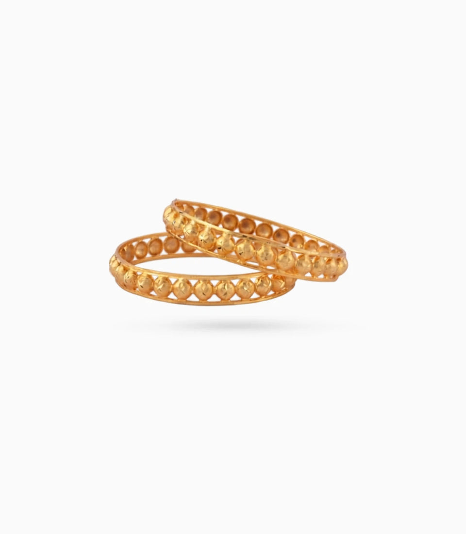 Gold Plated Royal Beaded Bangle Set