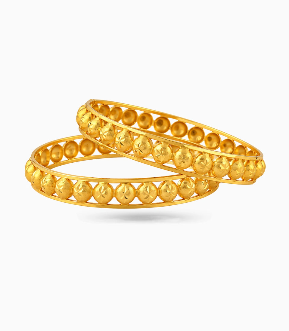 Gold Plated Royal Beaded Bangle Set