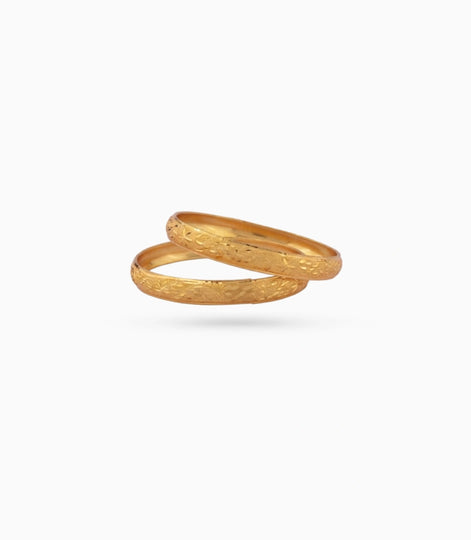 Gold Plated Simple Traditional Bangle Set