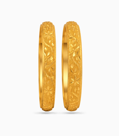 Gold Plated Simple Traditional Bangle Set