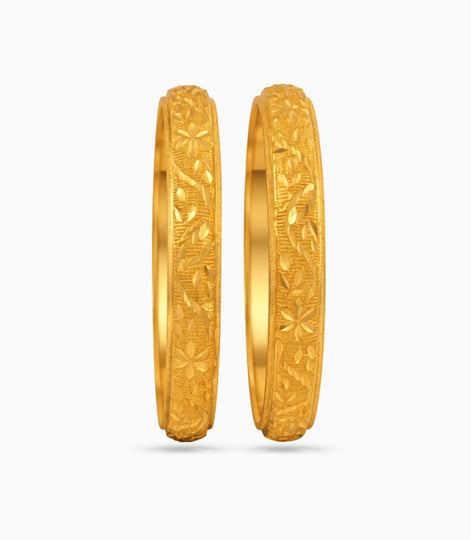 Gold Plated Simple Traditional Bangle Set