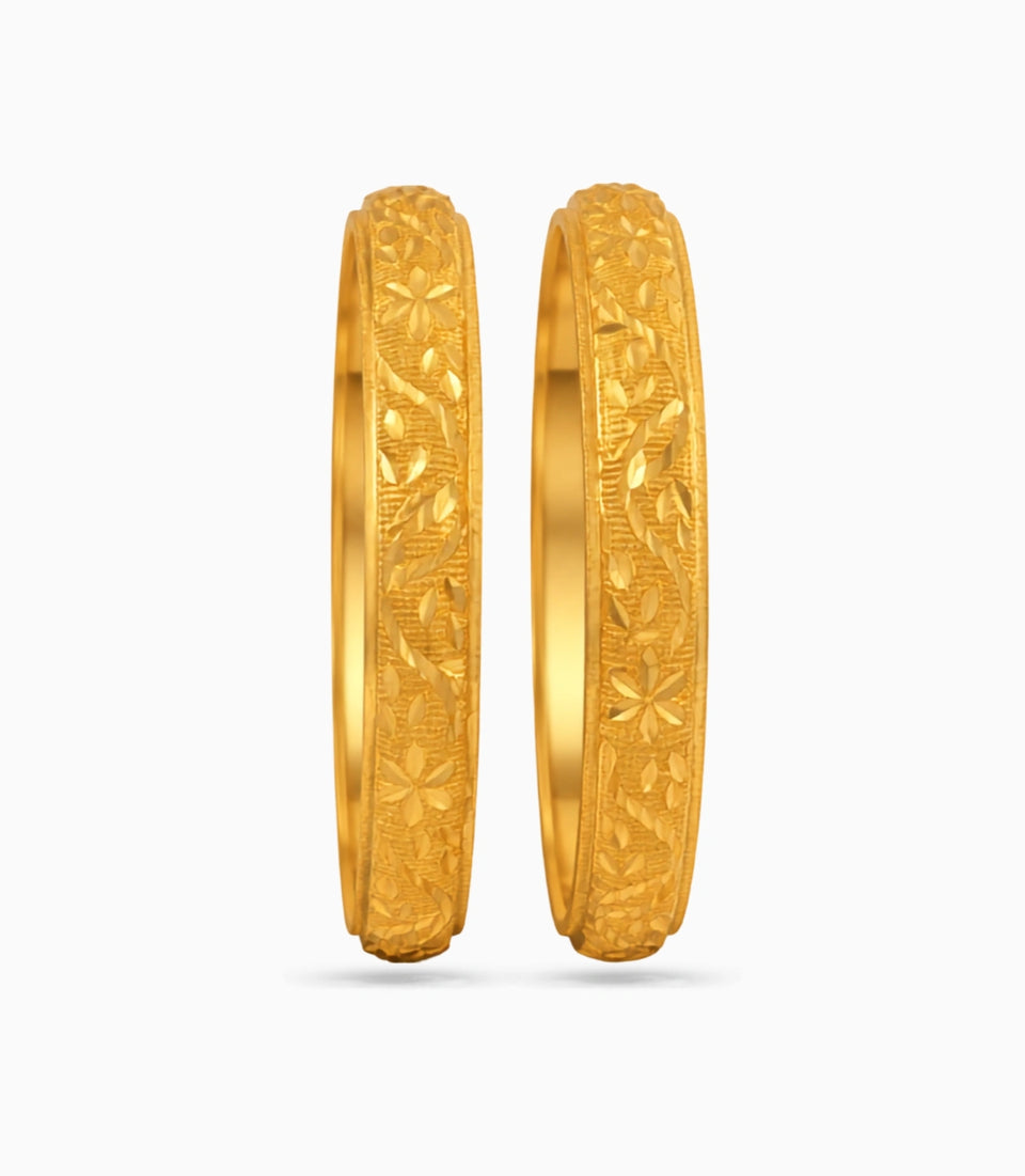 Gold Plated Simple Traditional Bangle Set