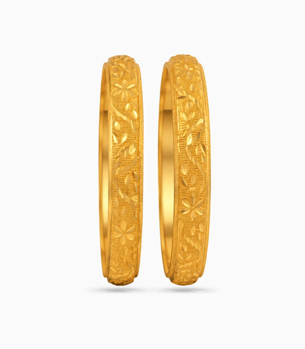 Gold Plated Simple Traditional Bangle Set
