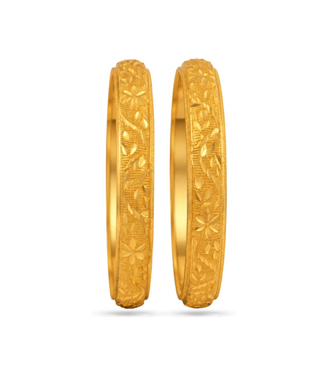 Gold Plated Simple Traditional Bangle Set