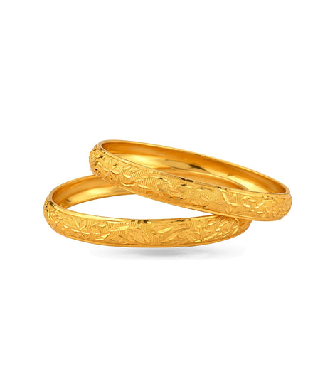 Gold Plated Simple Traditional Bangle Set