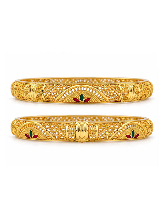 Gold Plated Popular Enamel Bangle Set