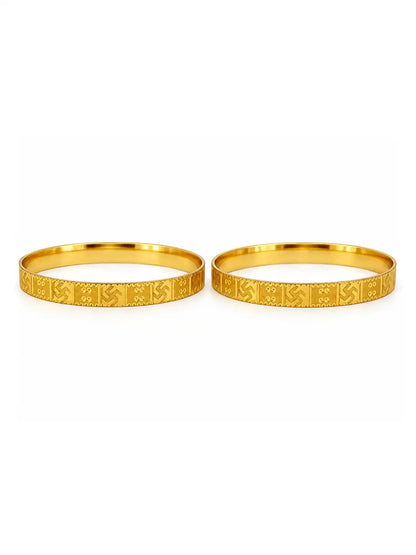 Gold Plated Easy Wear Bangle Set