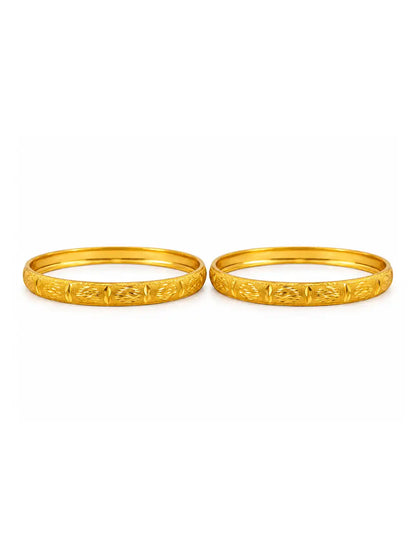 Gold Plated Round Bangle Set