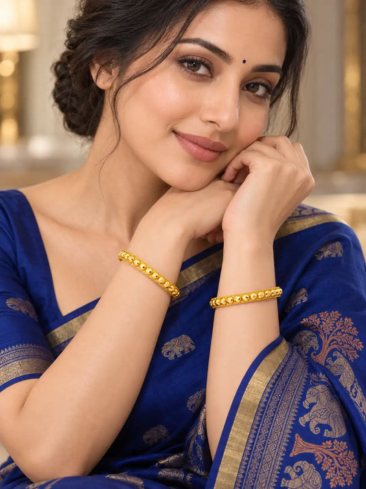 Gold Plated Elegant Circular Bangle Set